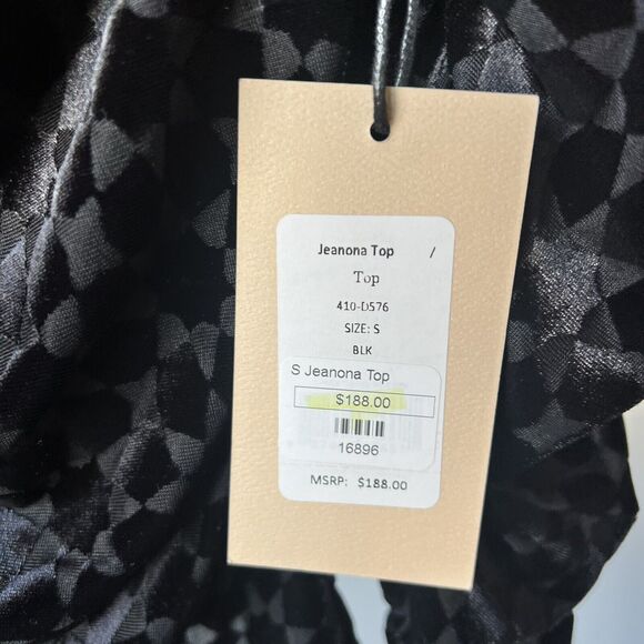 NWT $188 Bailey 44 Jeanona Velvet Burnout Black Top Women’s Small - Picture 7 of 7